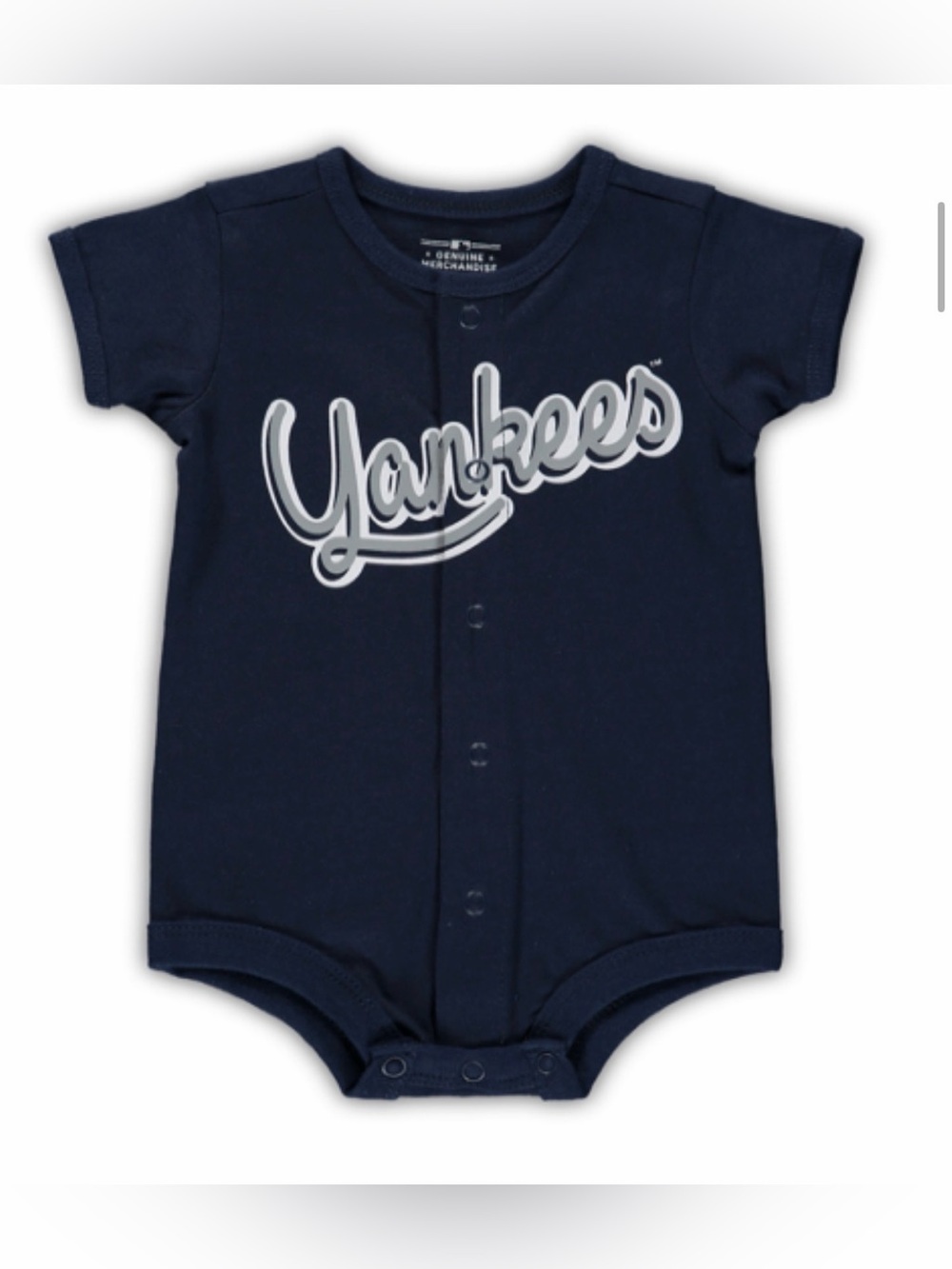 New York Yankees Baseball Baby Onesie Romper 6-9 Months NWT Button Up
